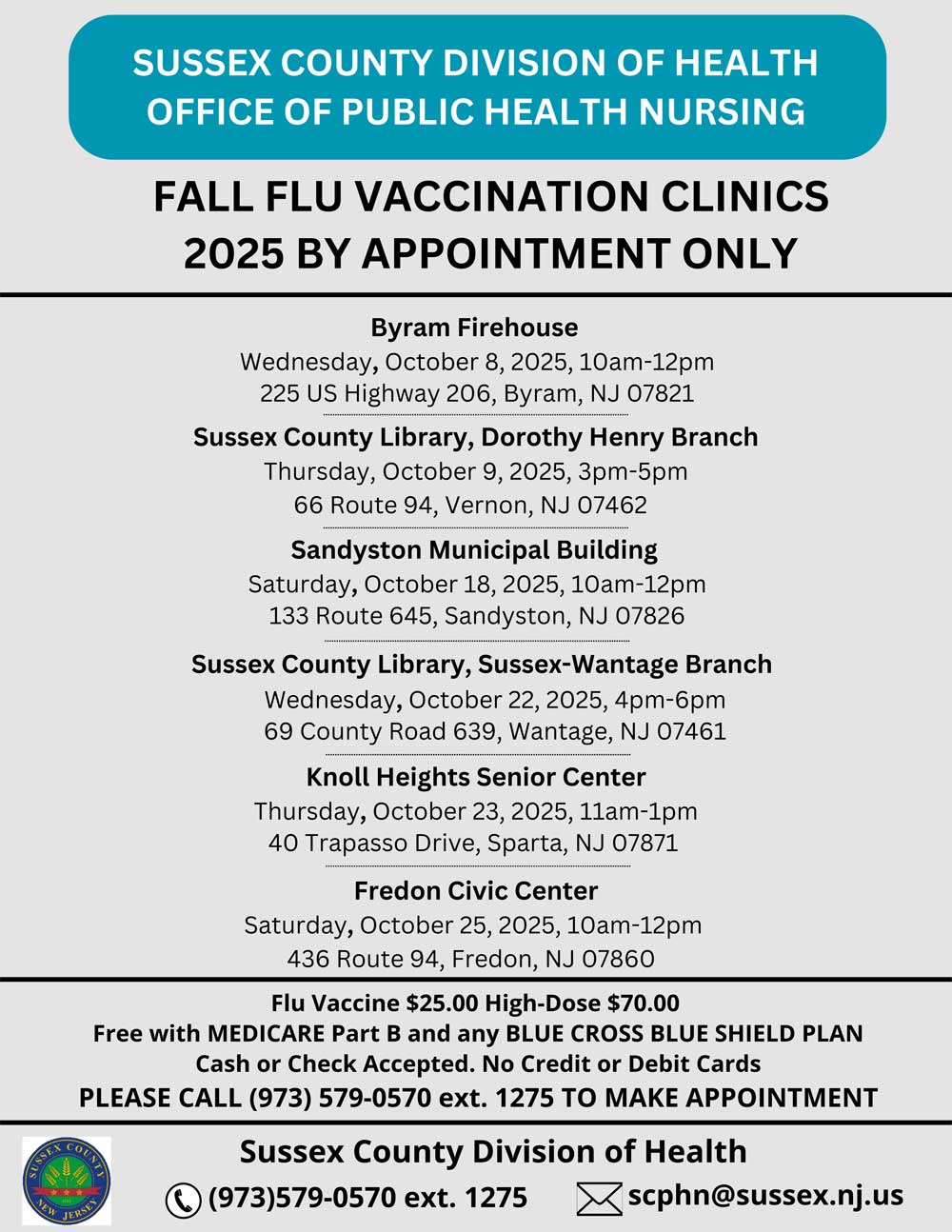 2025 Flu Vaccination Clinics
