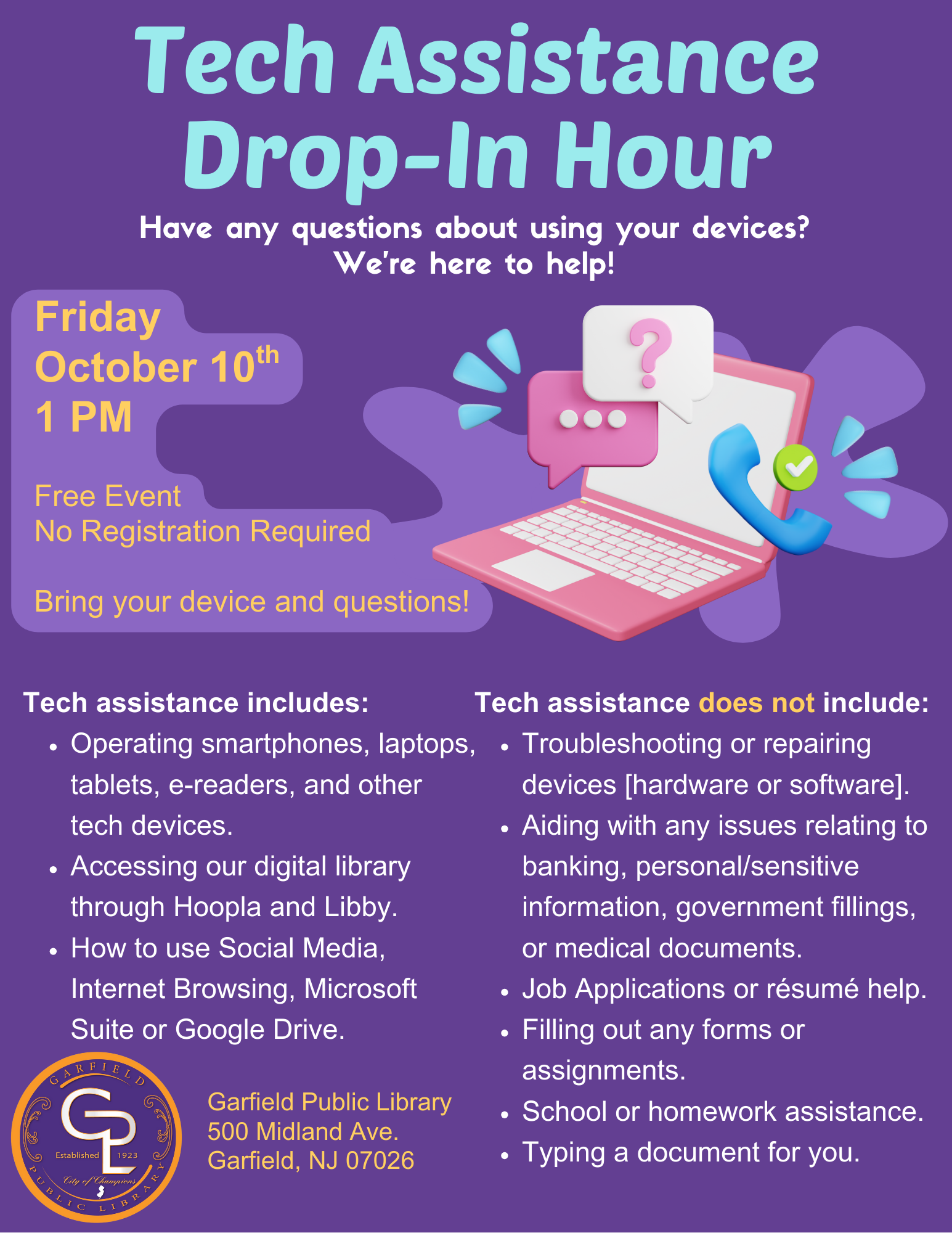 Tech Assistance Drop In Hour