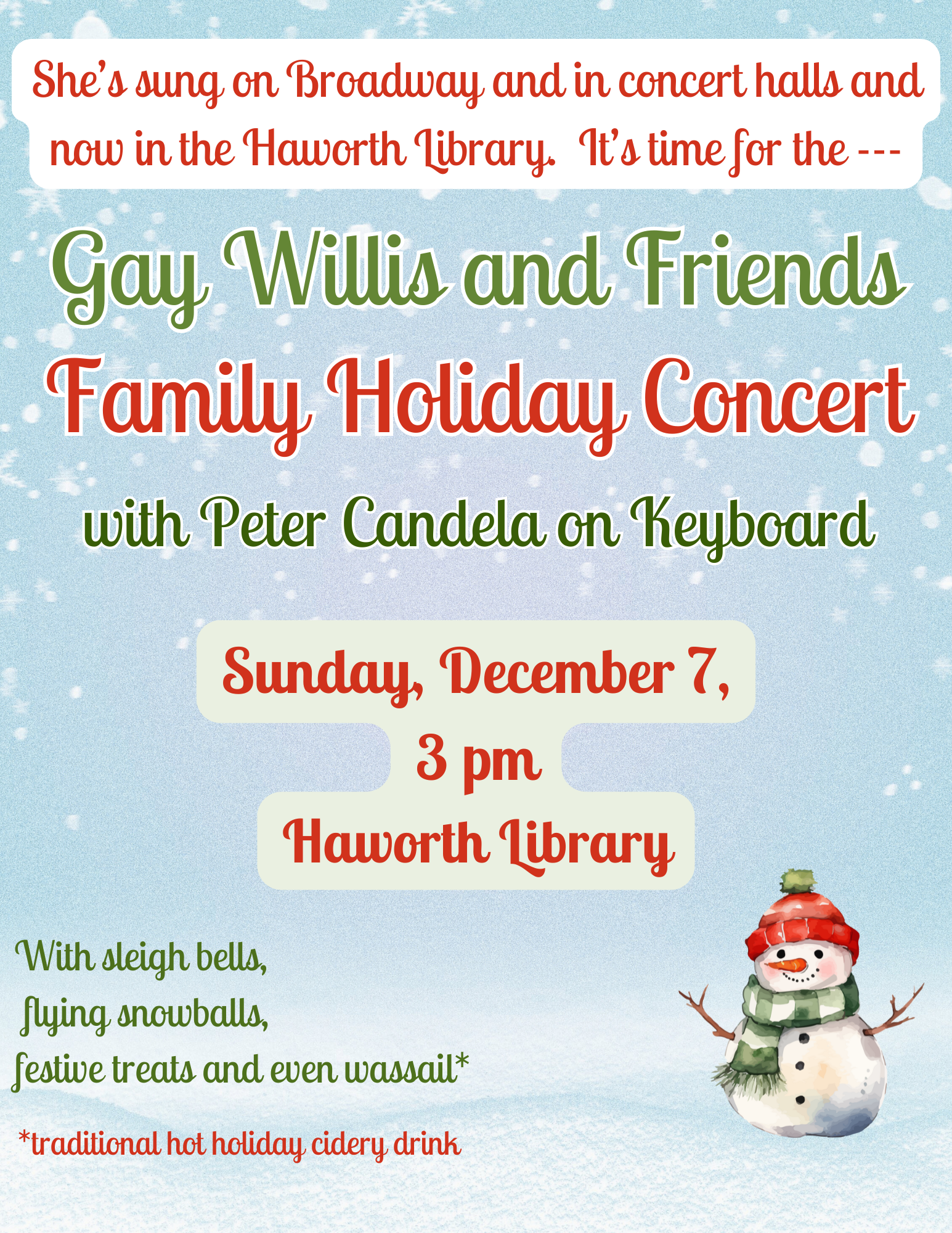 Gay Willis and Friends Holiday Concert