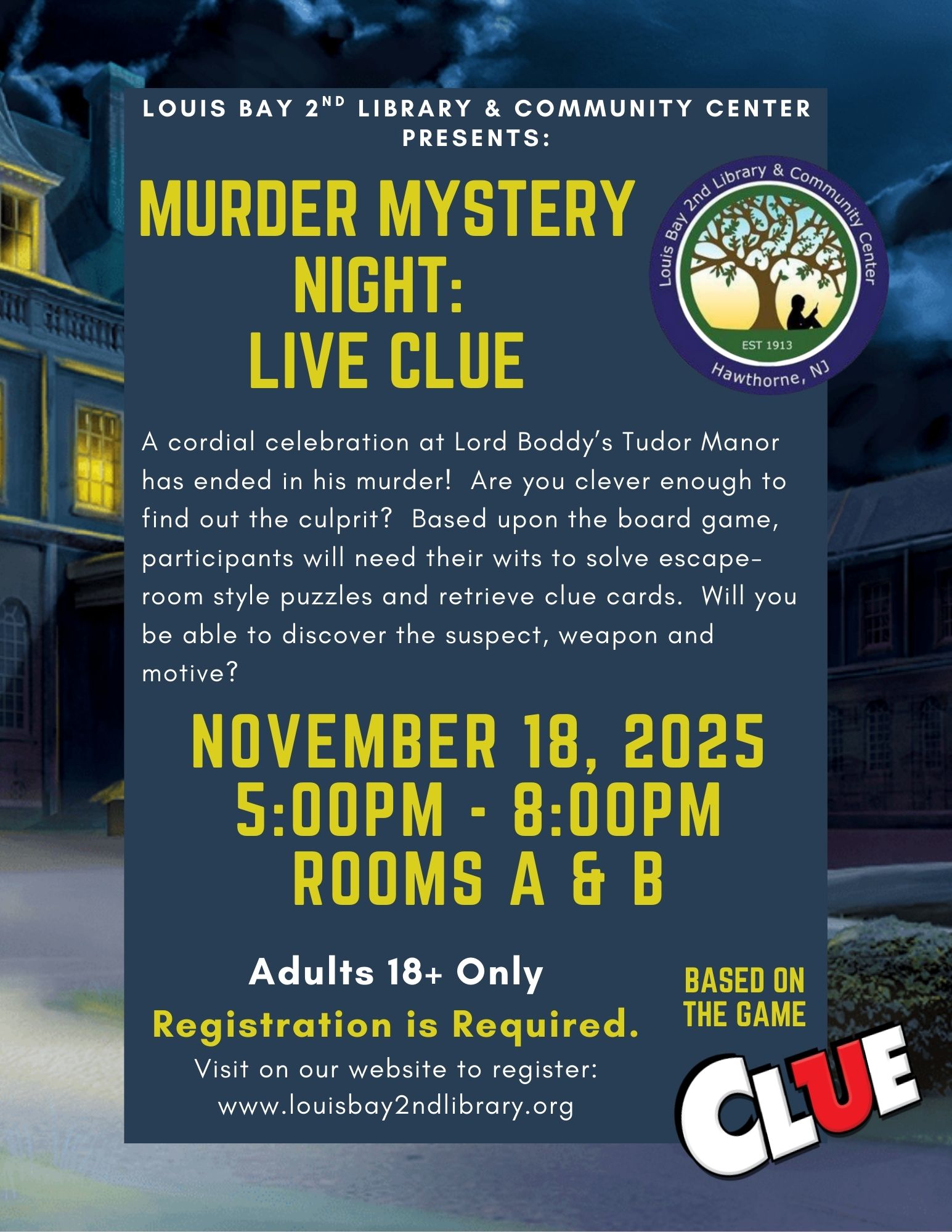 Murder Mystery:  Live Clue!