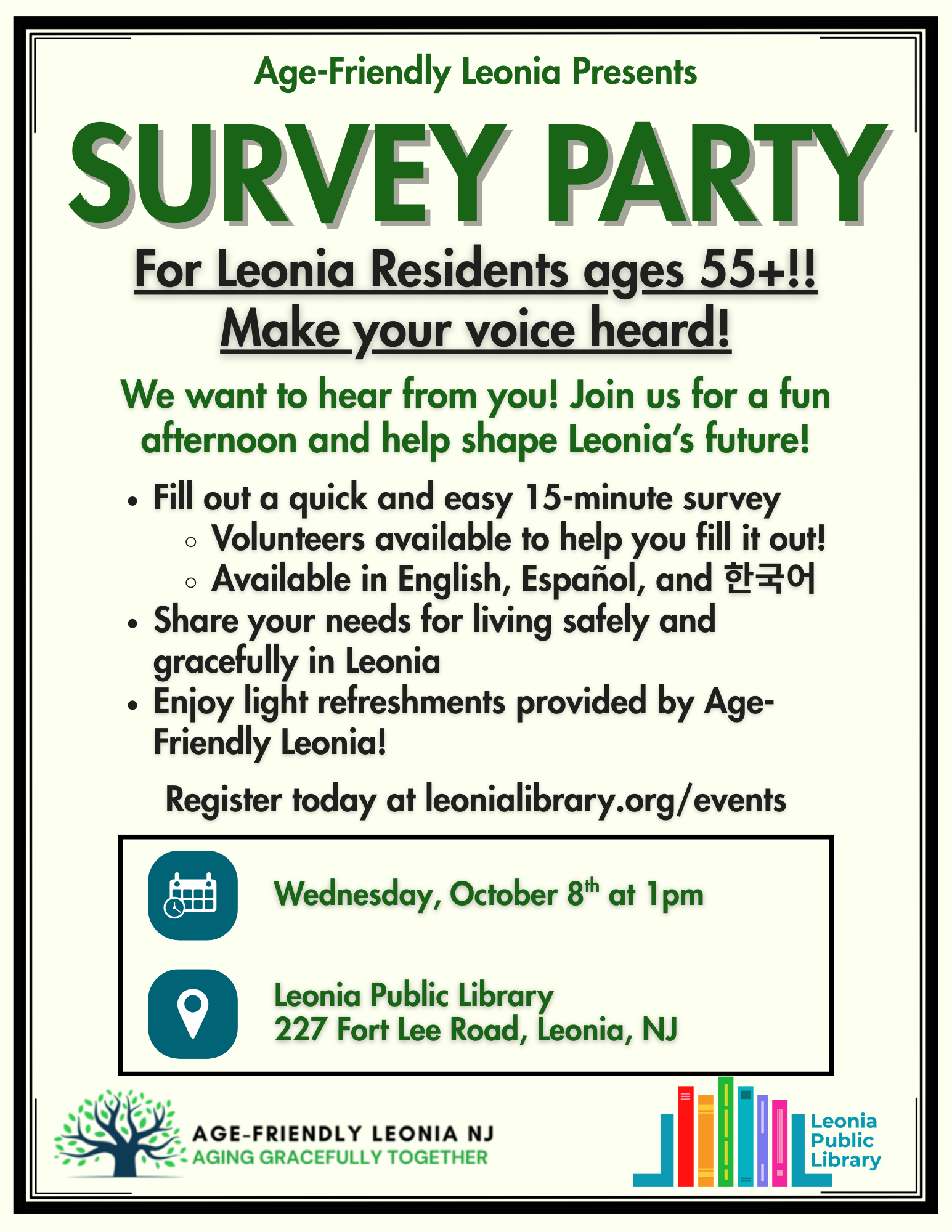 Age-Friendly Leonia Survey Party