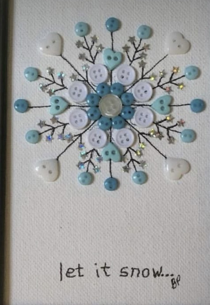 Button Snowflake Art