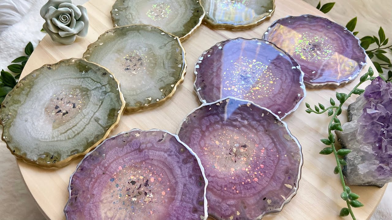 Adult Craft: Geode Resin Coasters