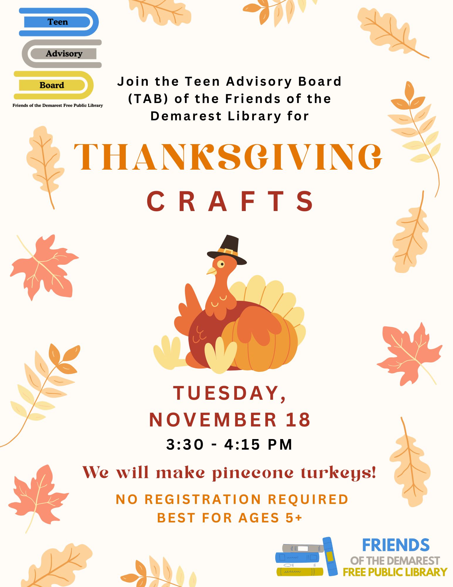 TAB Thanksgiving Crafts (Ages 4+)