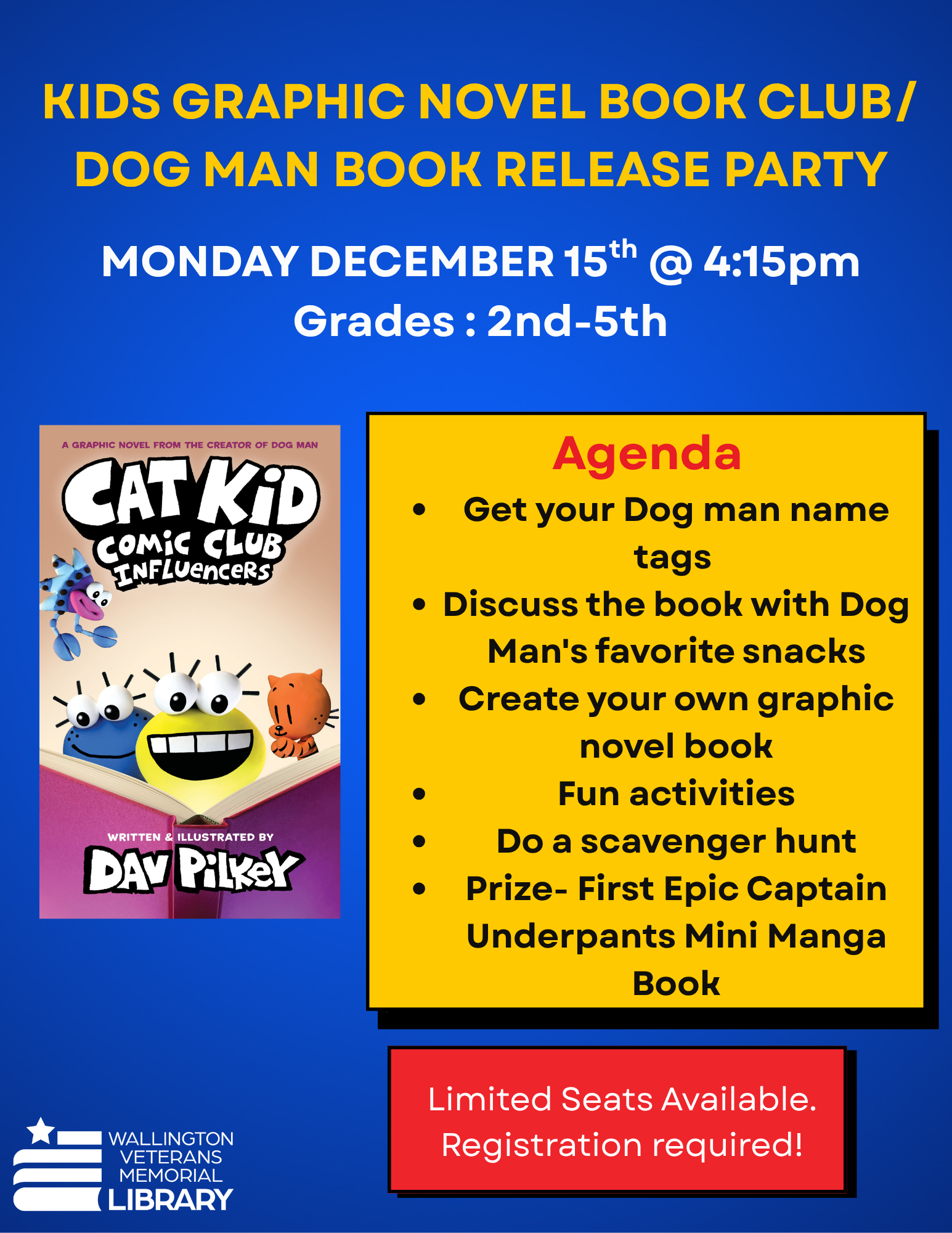 KIDS GRAPHIC NOVEL BOOK CLUB / DOG MAN BOOK RELEASE PARTY