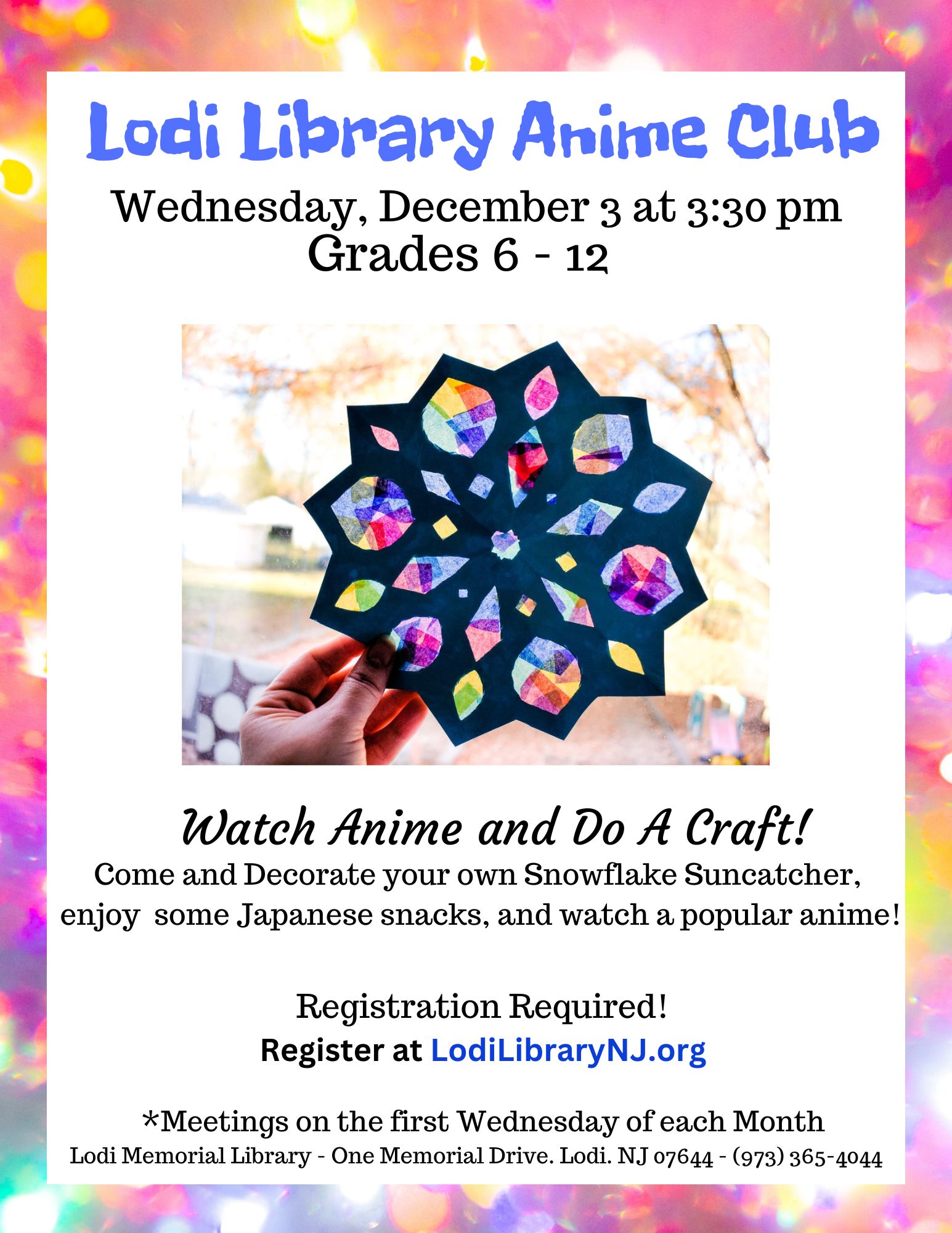 Anime Club (Grades 6-12) Anime Club