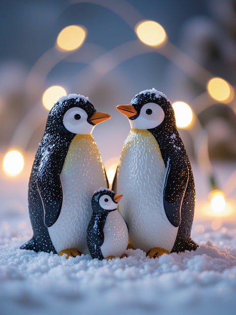 Mixed Media Charcoal Penguins