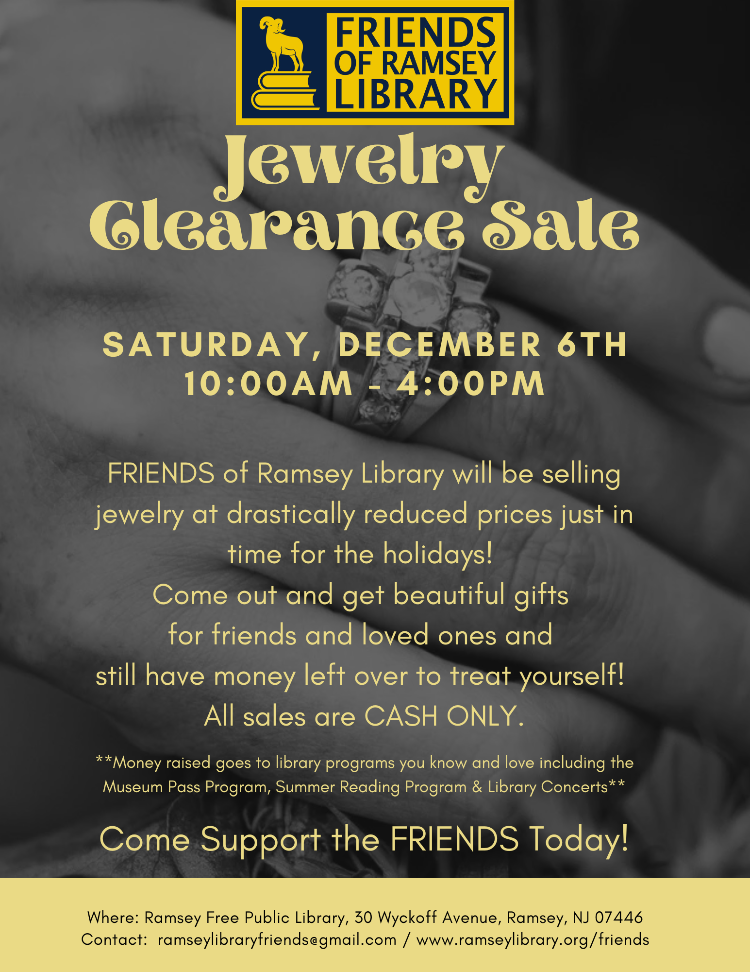 Friends of the Ramsey Library Jewelry Clearance Sale