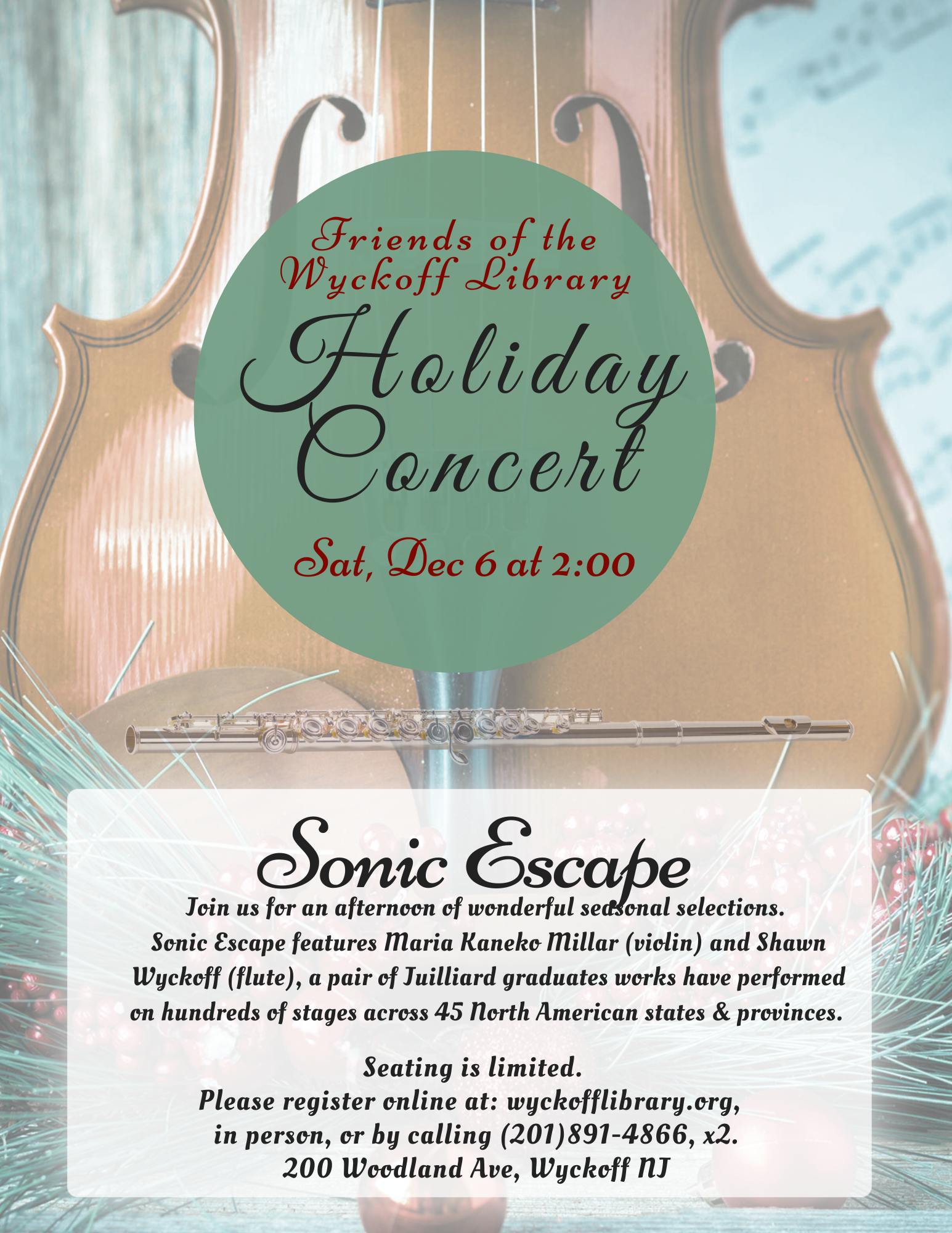 Friends of the Library Concert featuring Sonic Escape