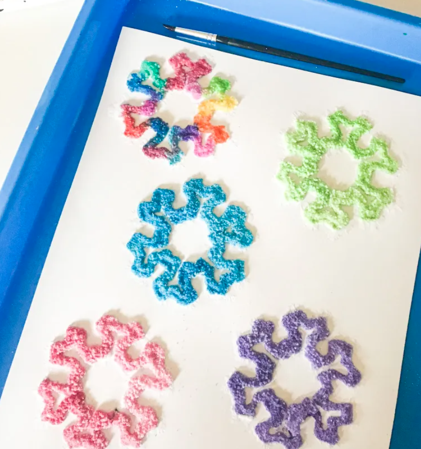 Crafternoon: Salt Painting Snowflakes