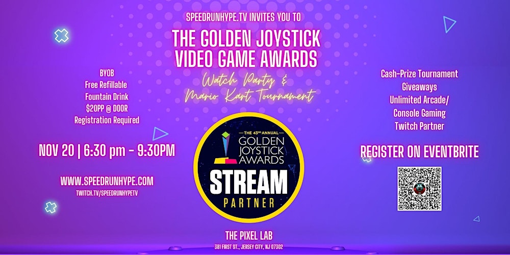 The Golden Joystick Video Game Awards Viewing Party & Mario Kart Tournament