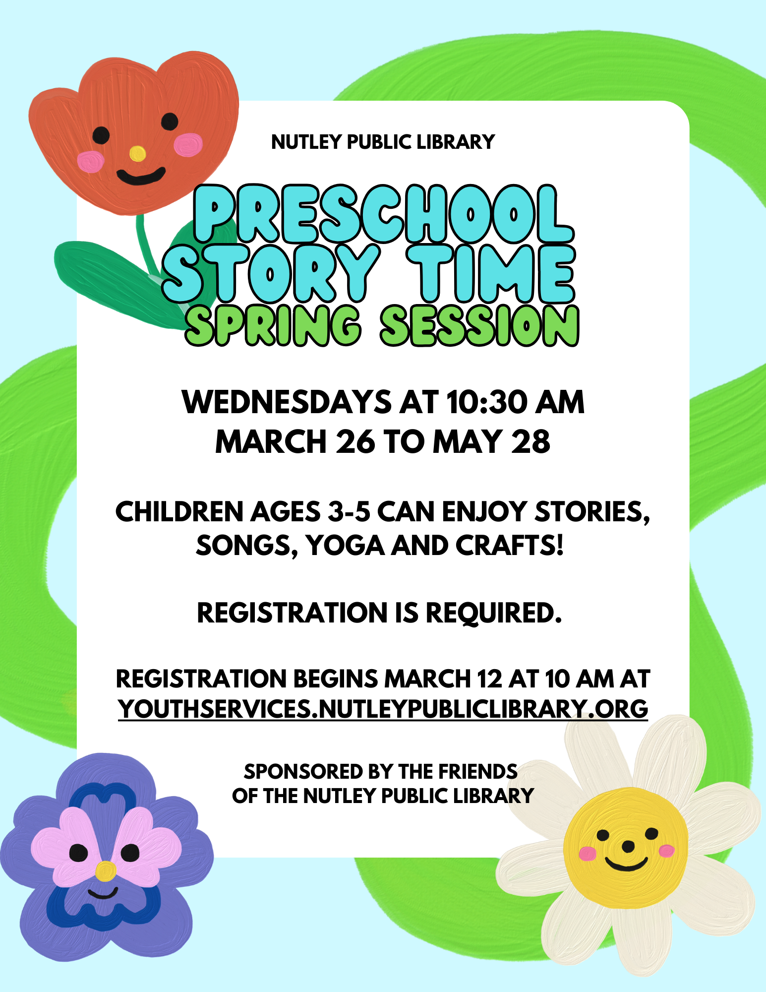 Spring Preschool Story Time (Ages 3-5)