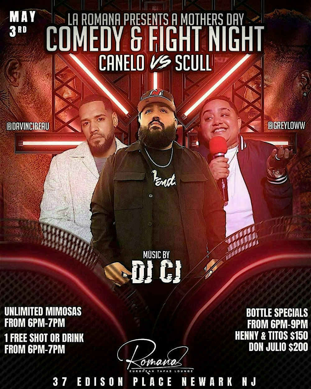 Romana's Lounge Mother's Day Comedy & Fight Night Event