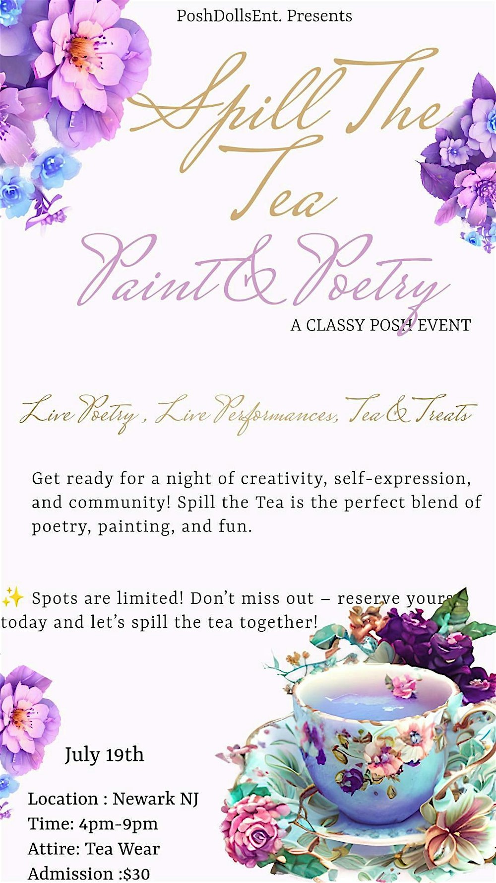 Spill the Tea  Paint & Poetry