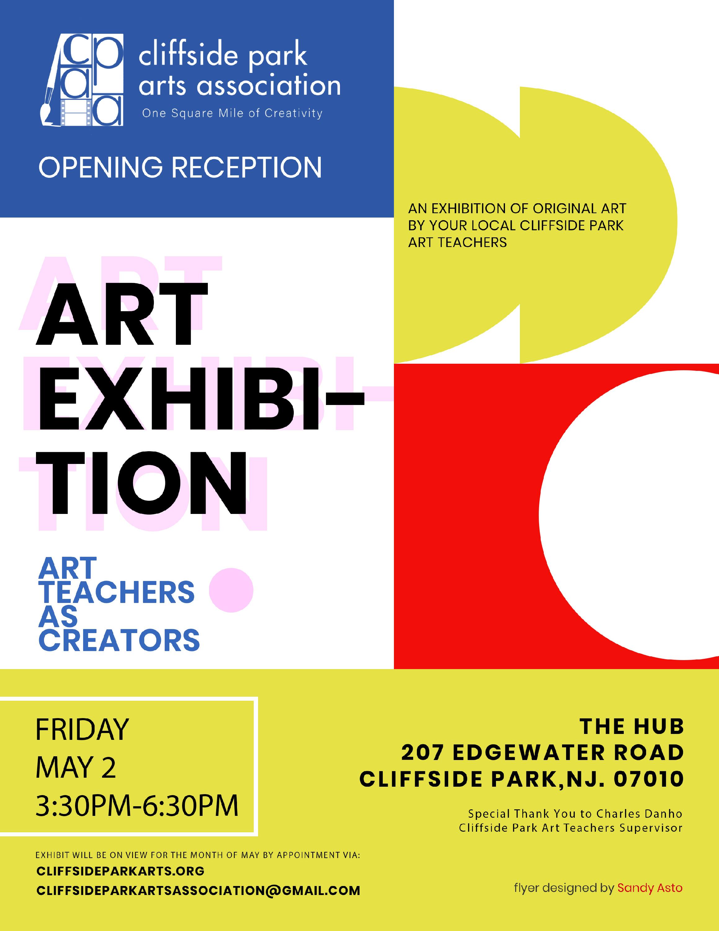 Opening Reception and Art Exhibit by Cliffside Park Art Teachers