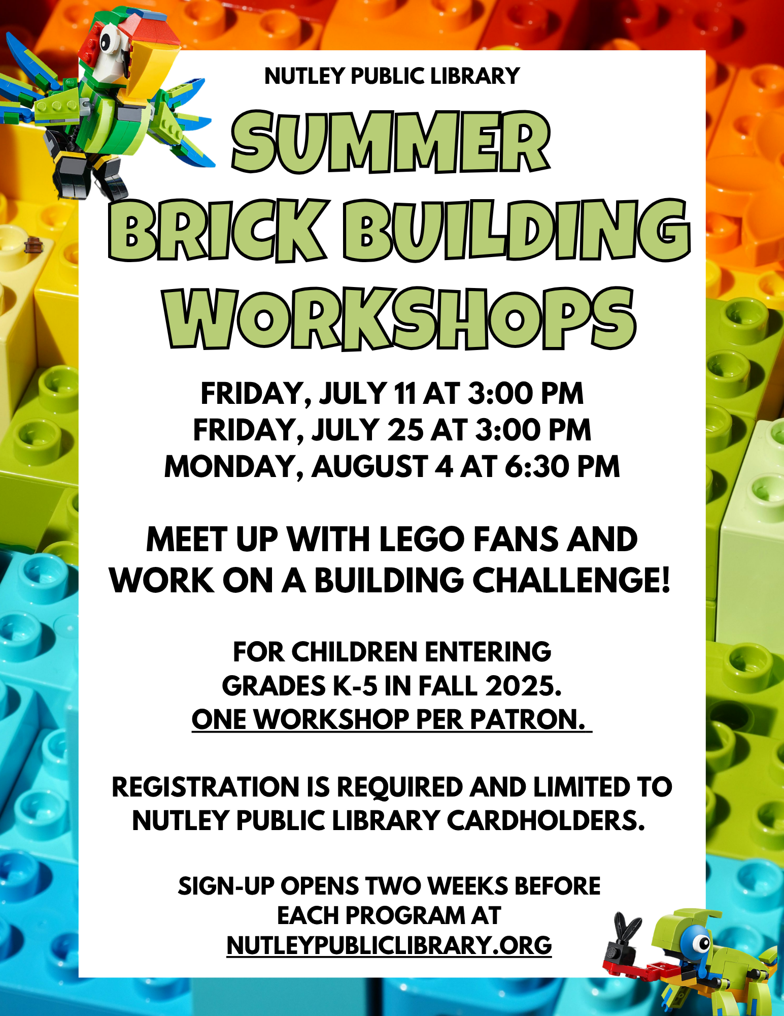 Summer Brick Building Workshop (Gr K-5)