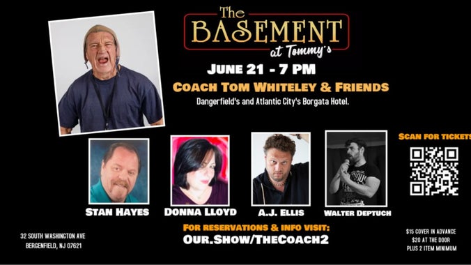Laugh with Coach Whitely & Friends at The Basement at Tommy's 6/21