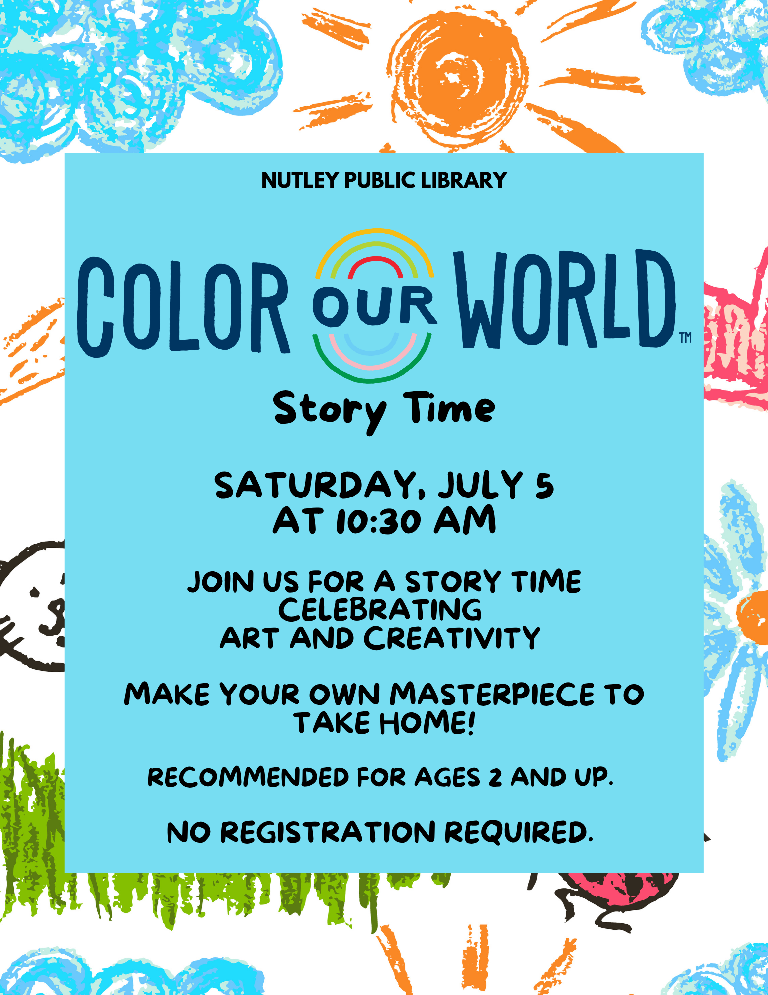 Color Our World Story Time (Ages 2 and Up)