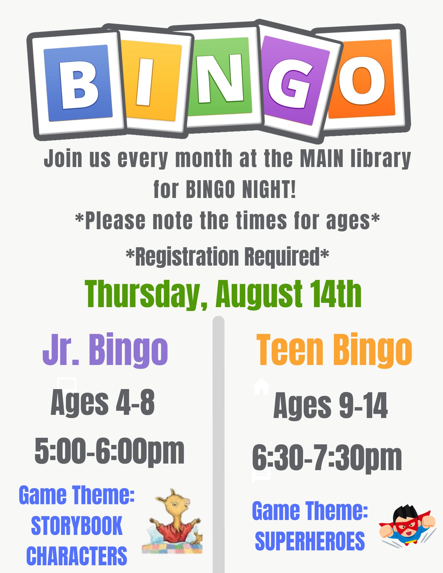Jr. Bingo Night