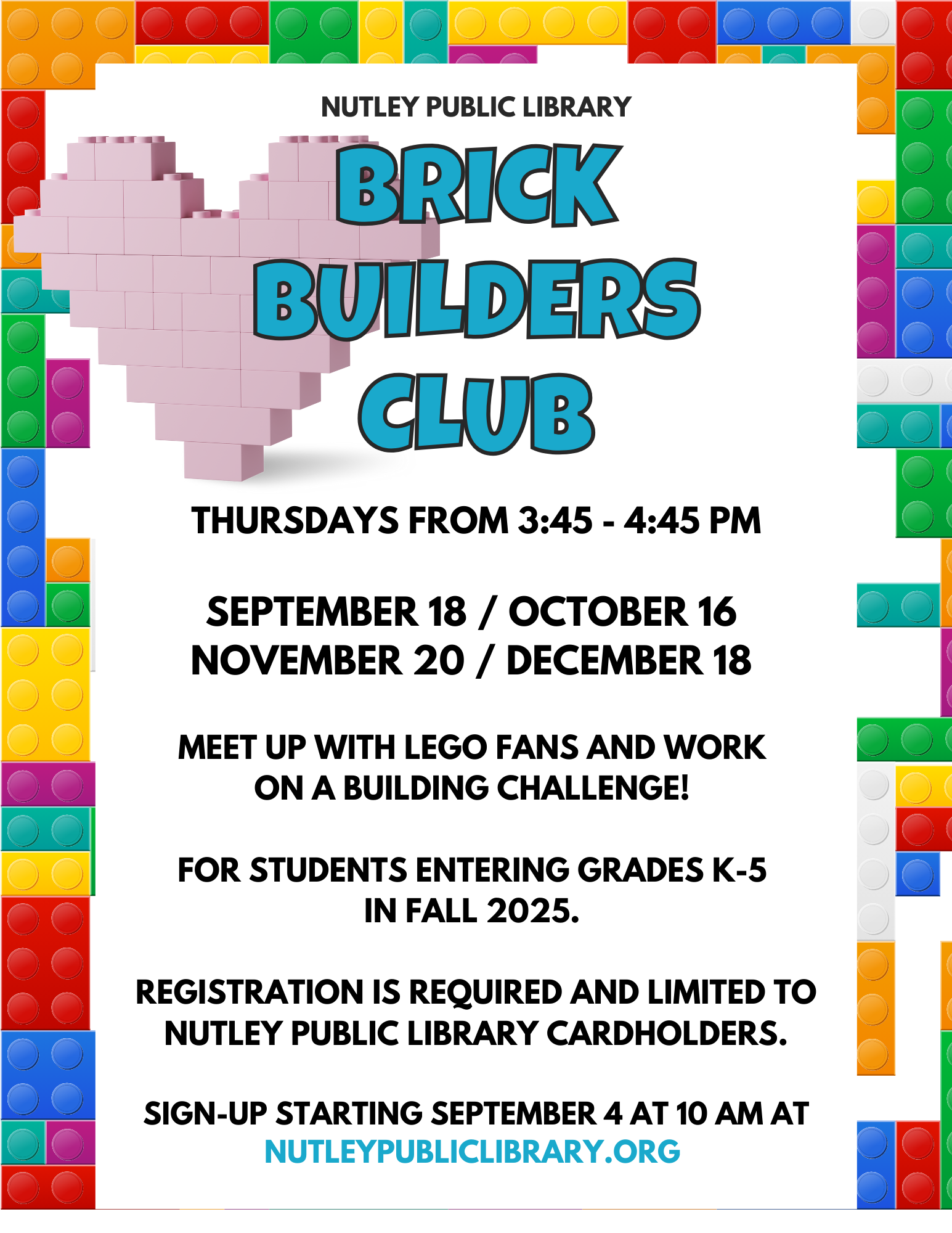 Fall Brick Builders Club (Grades K-5)