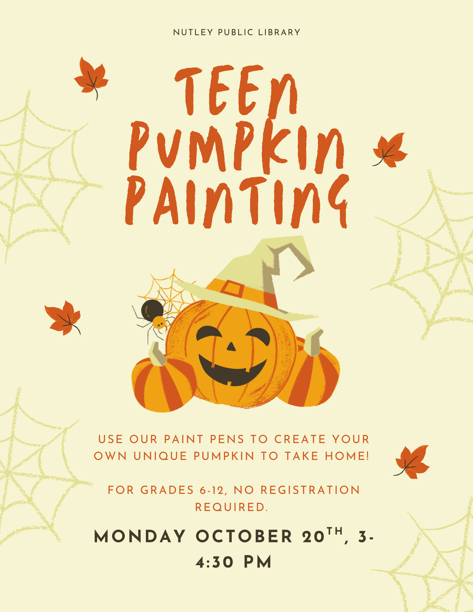 Teen Pumpkin Painting (Grades 6-12)