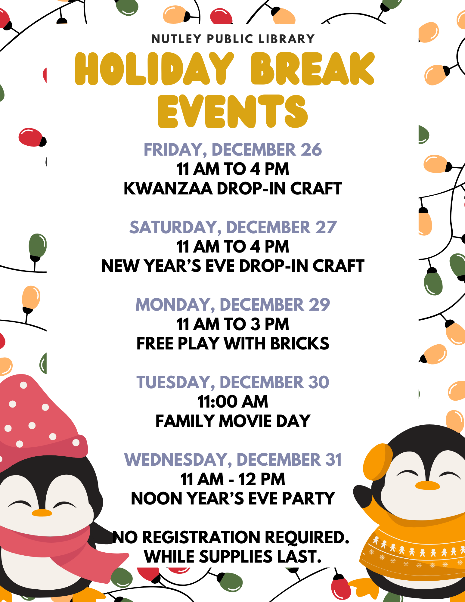 Holiday Break Drop-in Craft: New Year's Eve (All Ages)