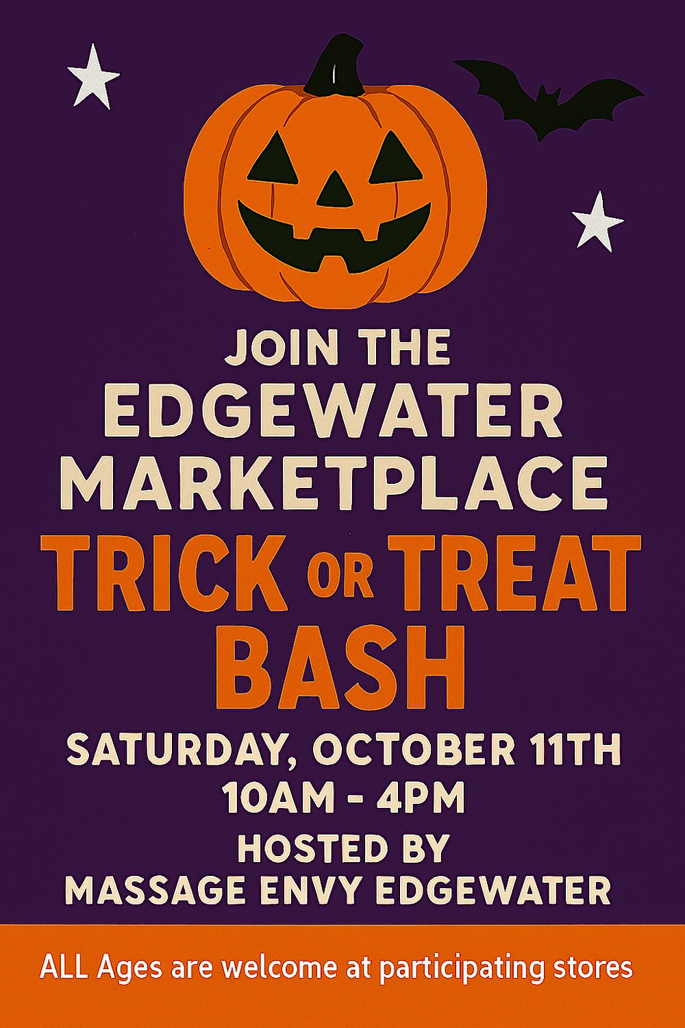 Edgewater Marketplace Halloween Trick-or -Treat| Hosted by Massage Envy