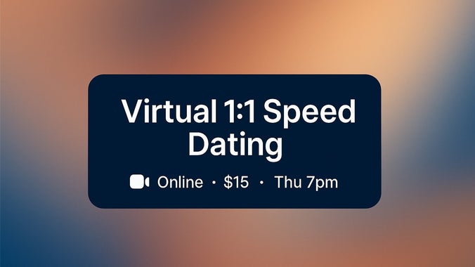Delaware PA Singles 35–48 — Virtual 1:1 Speed Dating (Every Thursday at 7PM)