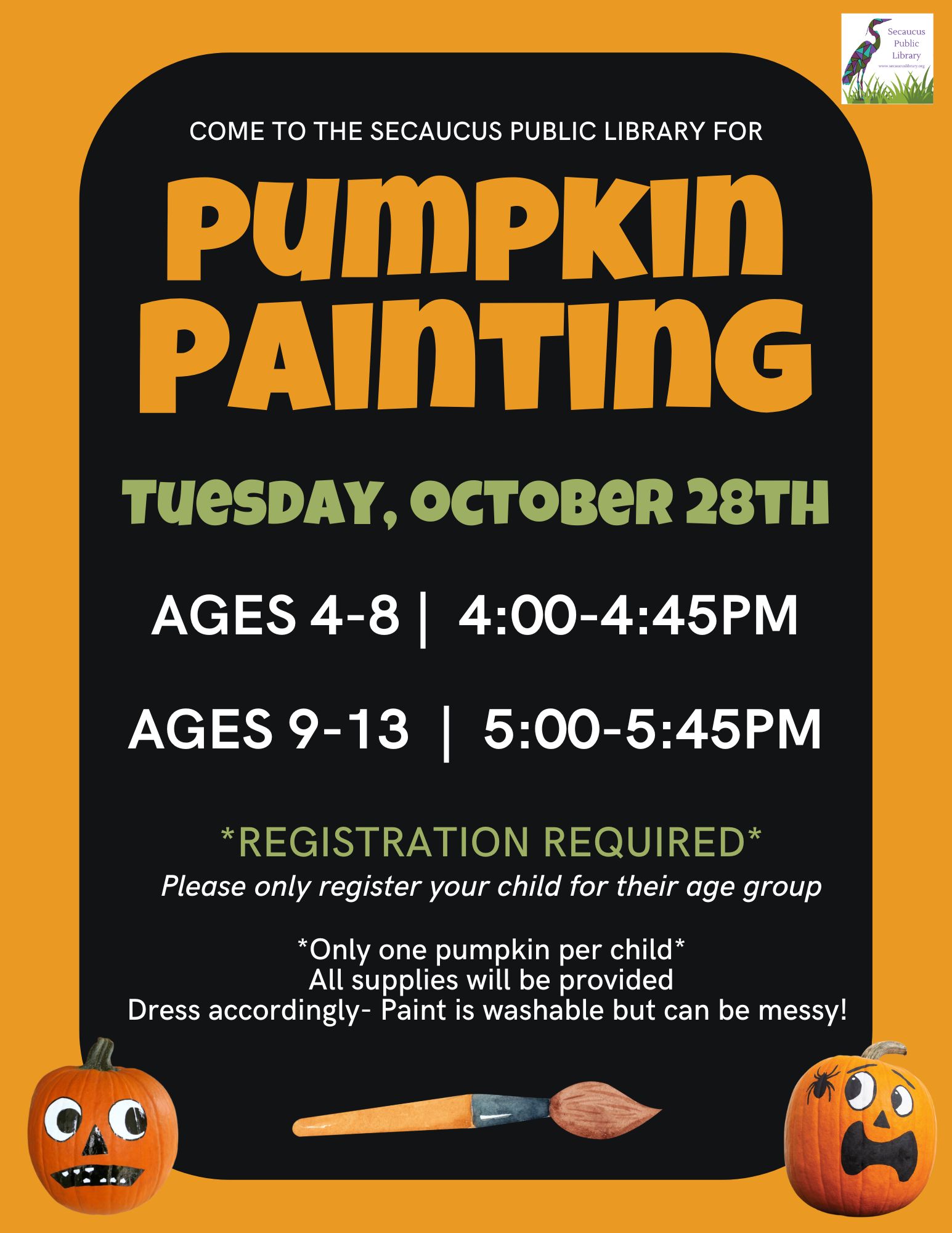 Pumpkin Painting AGES 9-13