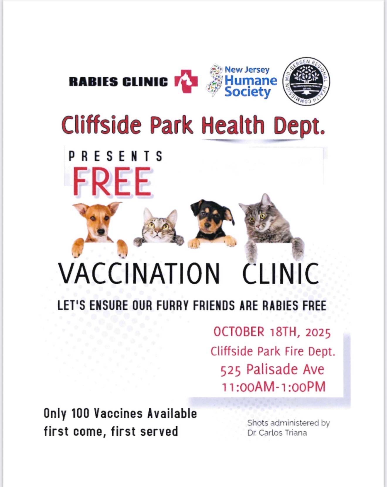 Free Rabies Vaccination Clinic