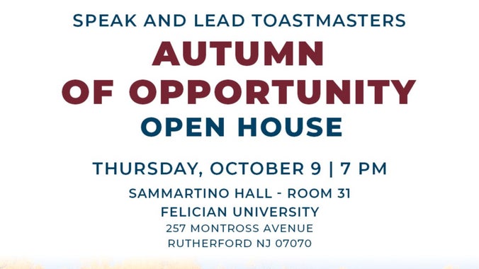 Autumn of Opportunity: Speak and lead Toastmasters Open House
