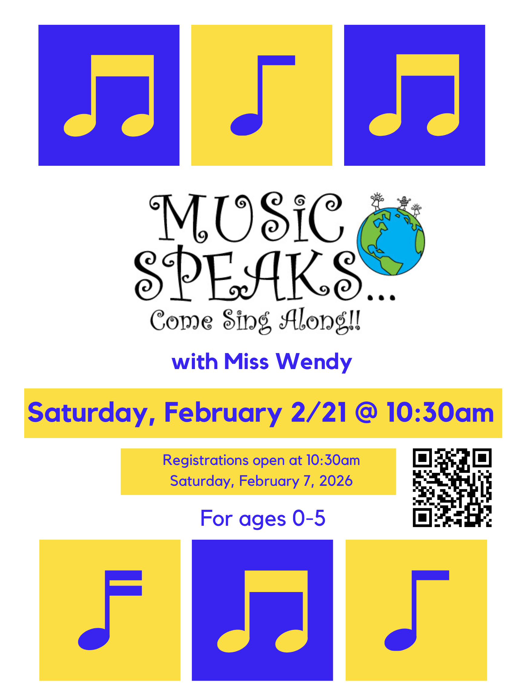Music Speaks with Miss Wendy (ages 0-5)