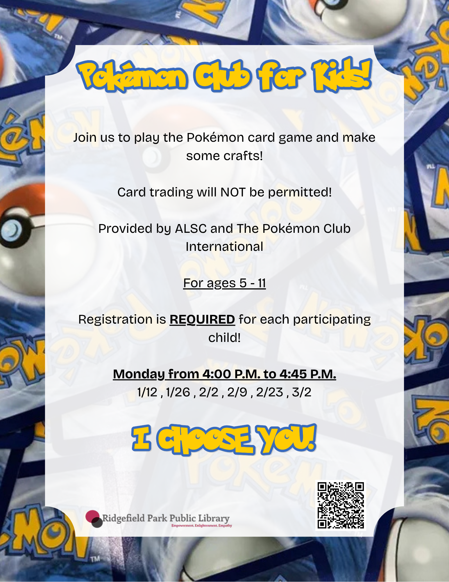 Pokémon Club for Kids! - Registration Required
