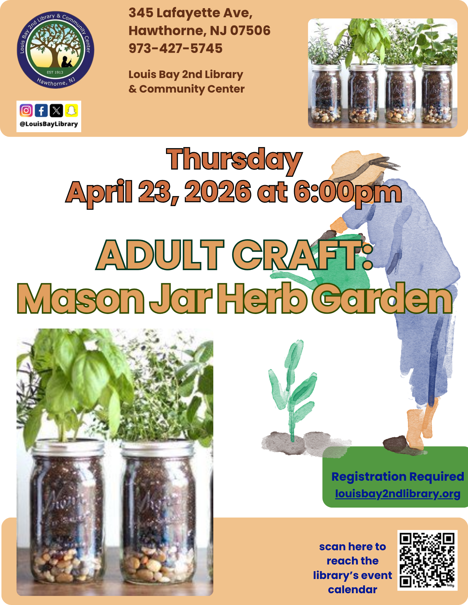 Adult Craft - Mason Jar Herb Garden