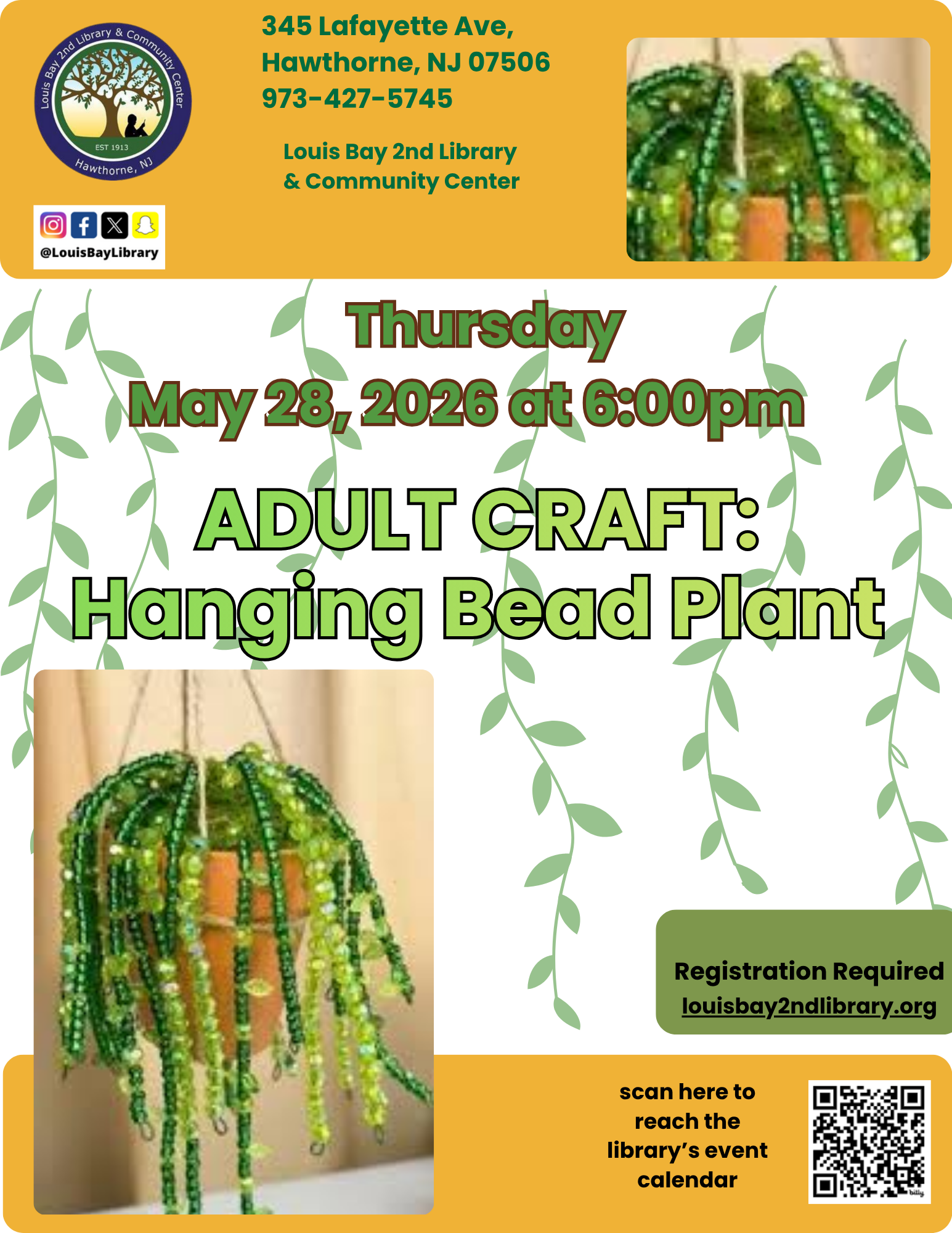 Adult Craft - Hanging Bead Plant