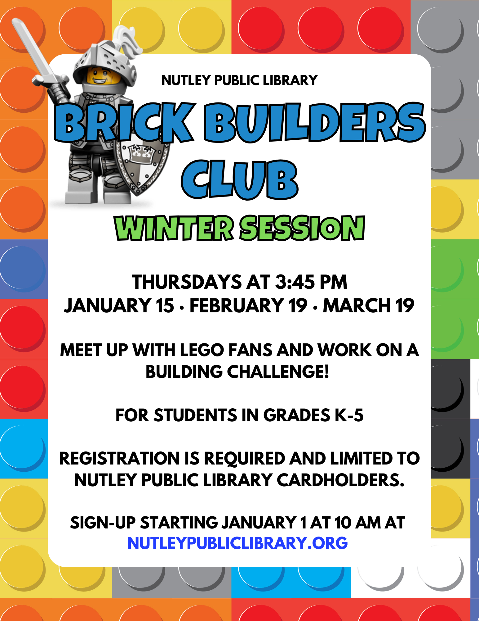 Winter Brick Builders Club (Grades K-5)