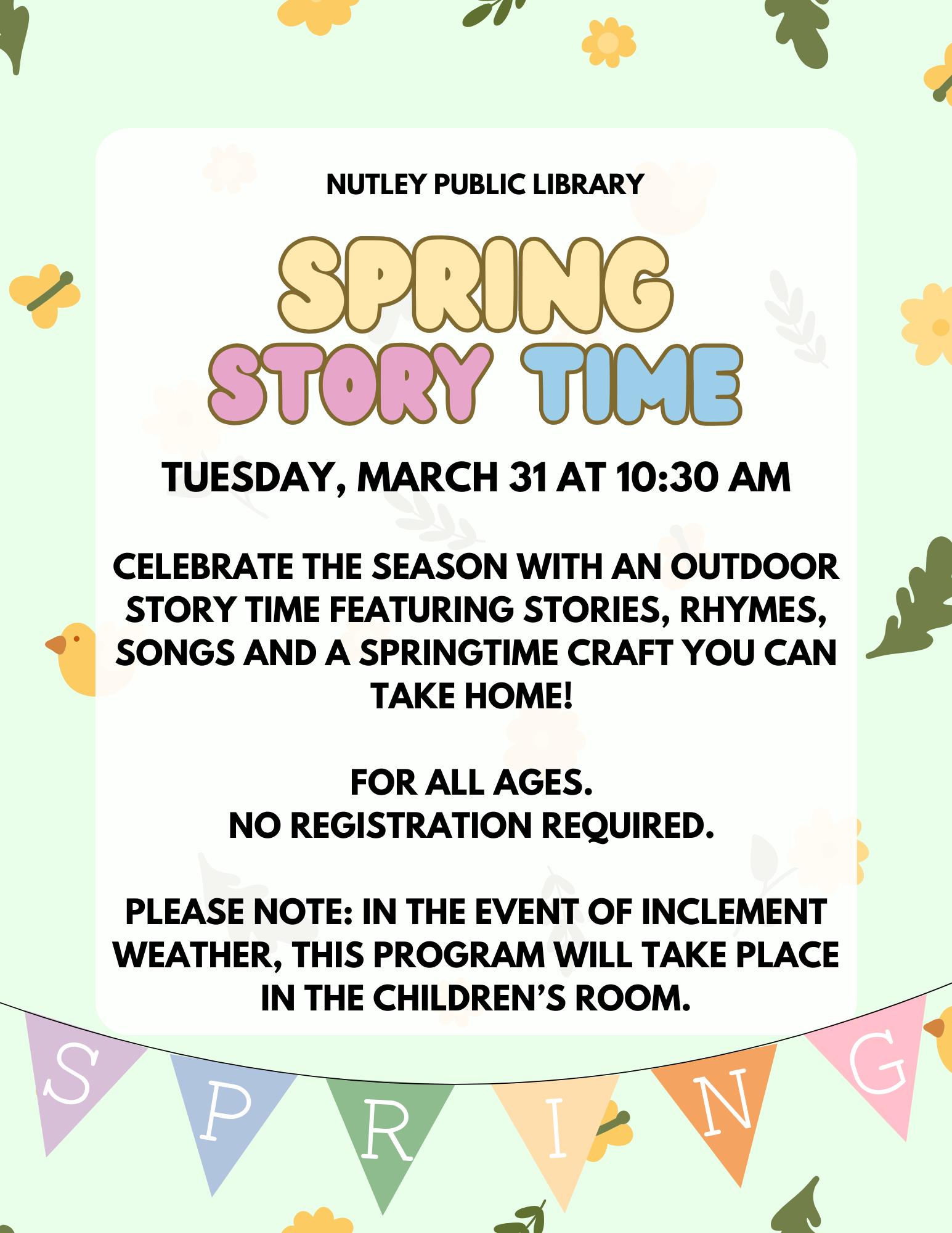 Spring Story Time (All Ages)