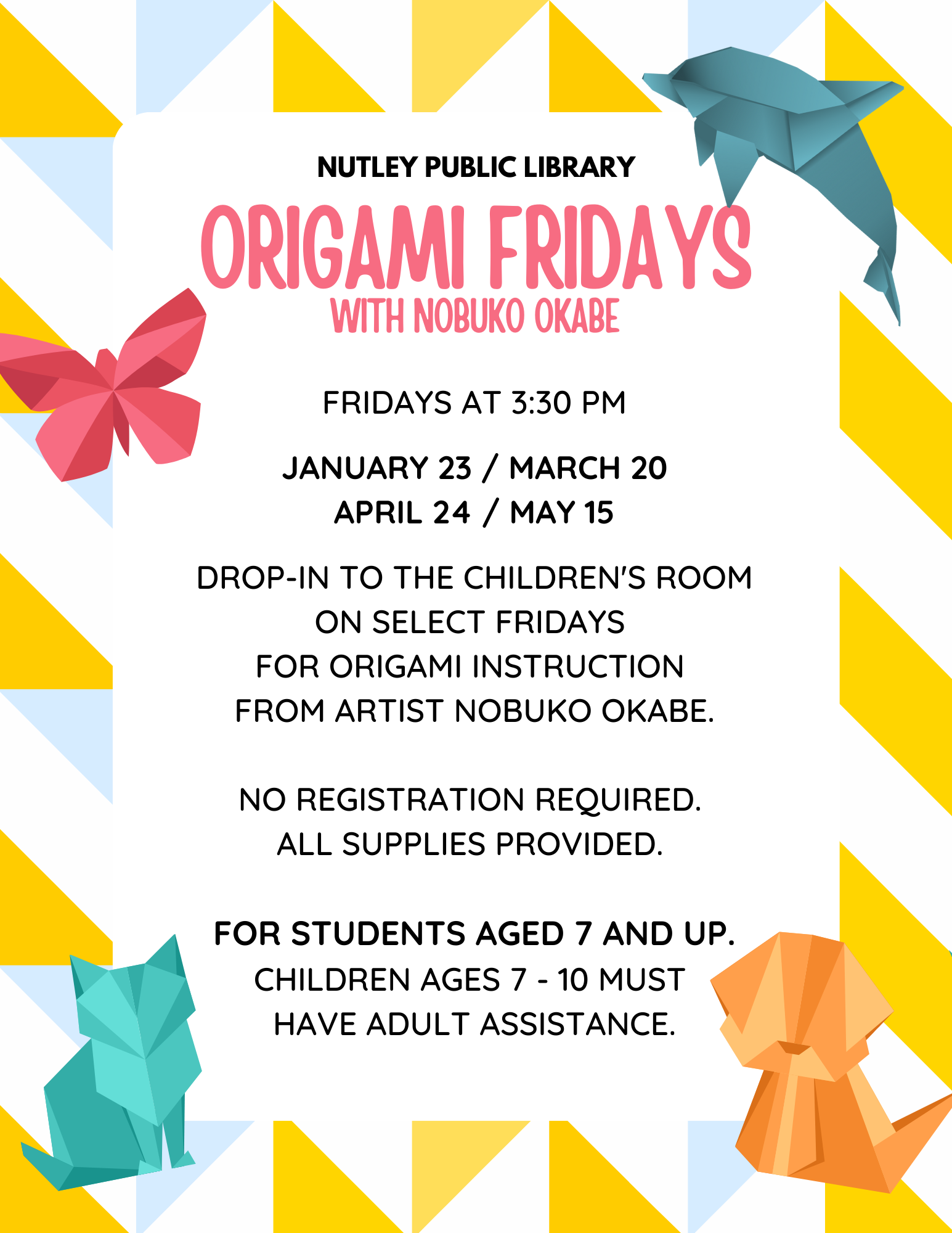 Origami Fridays with Nobuko Okabe (Ages 7 and Up)