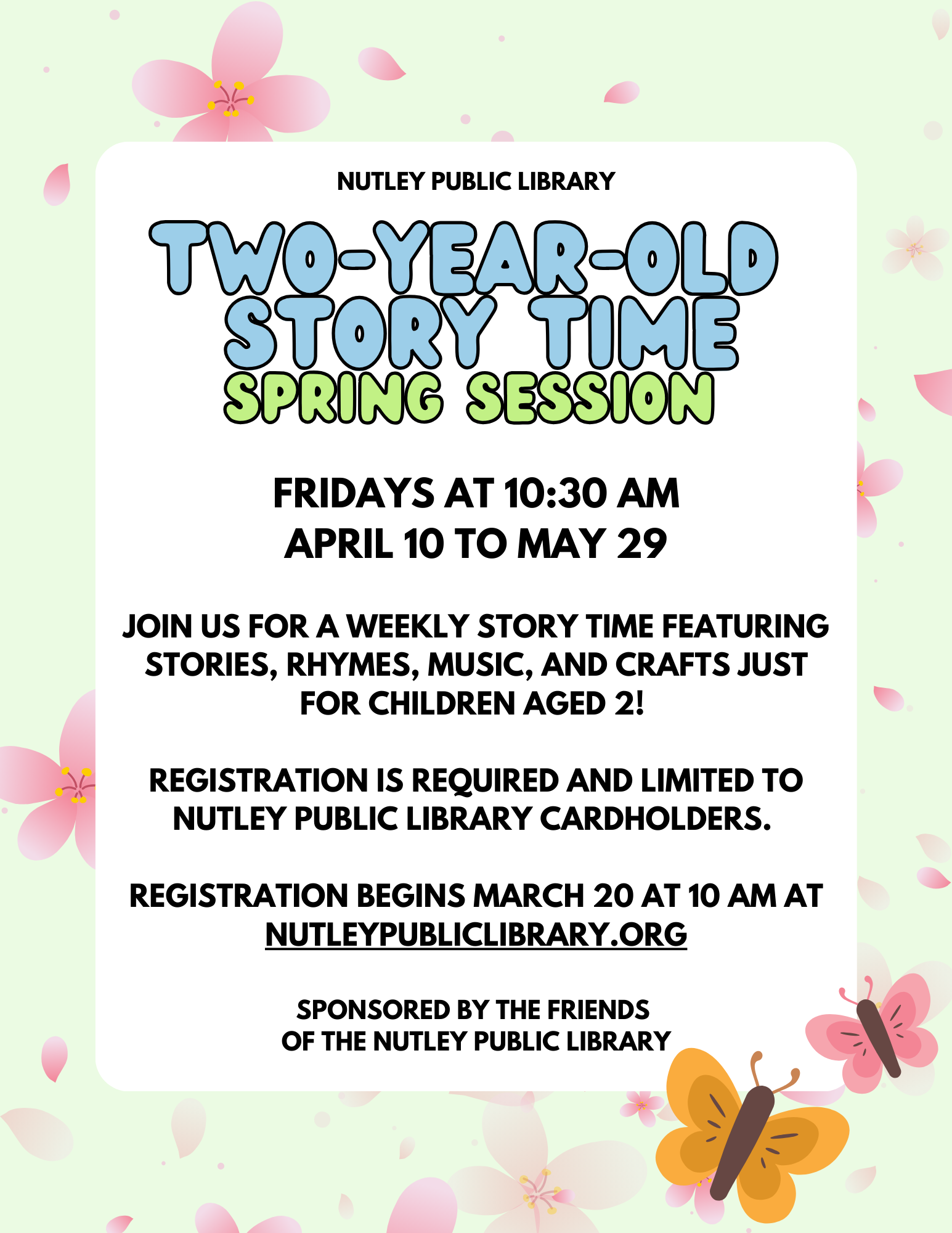 Spring Two-Year-Old Story Time