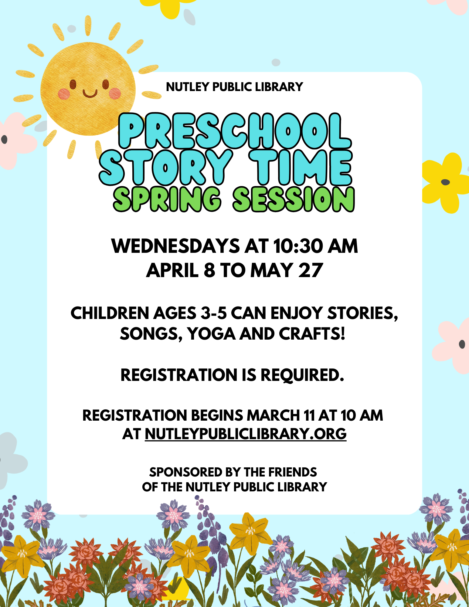 Spring Preschool Story Time (Ages 3-5)