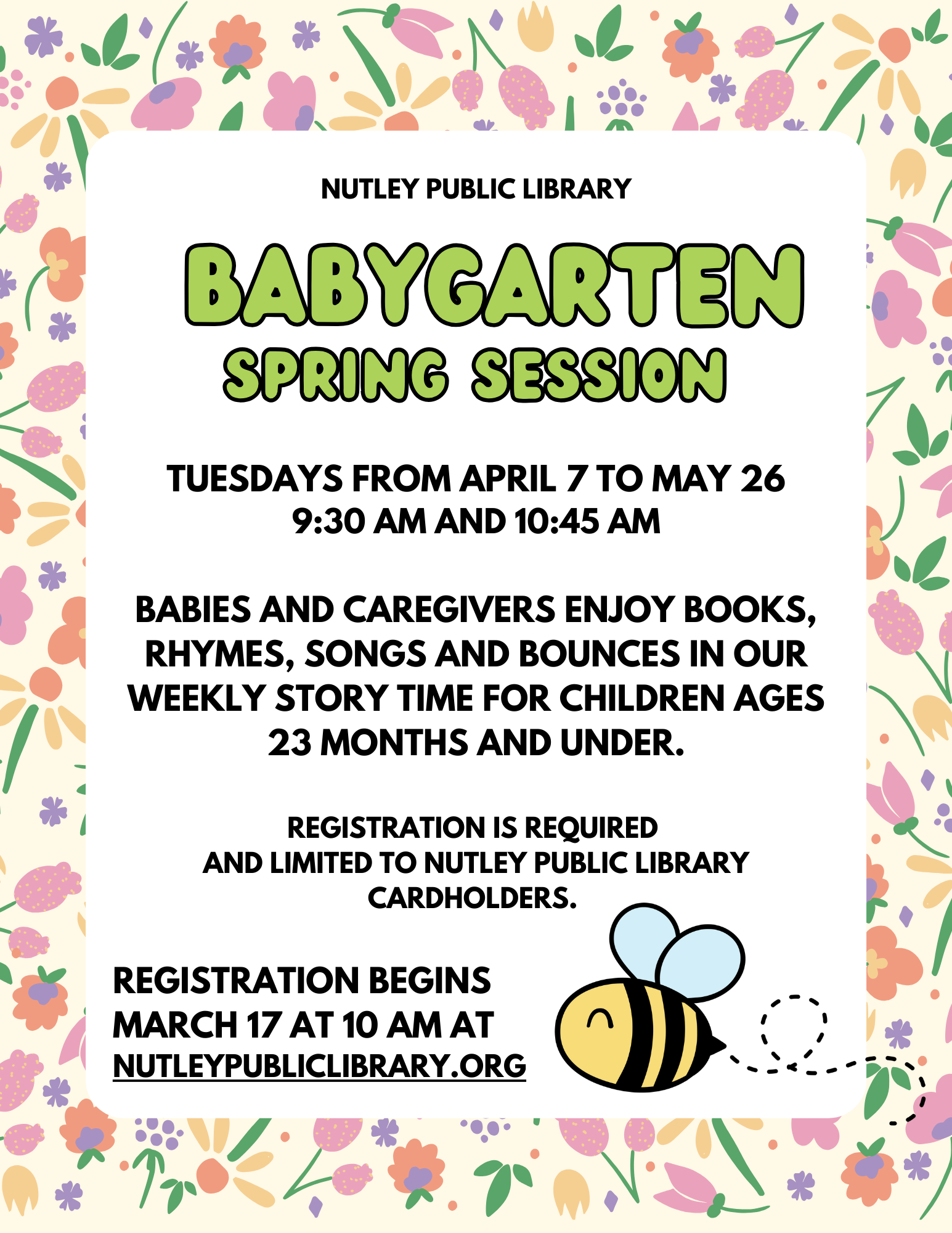 Spring Babygarten (23 months & under)