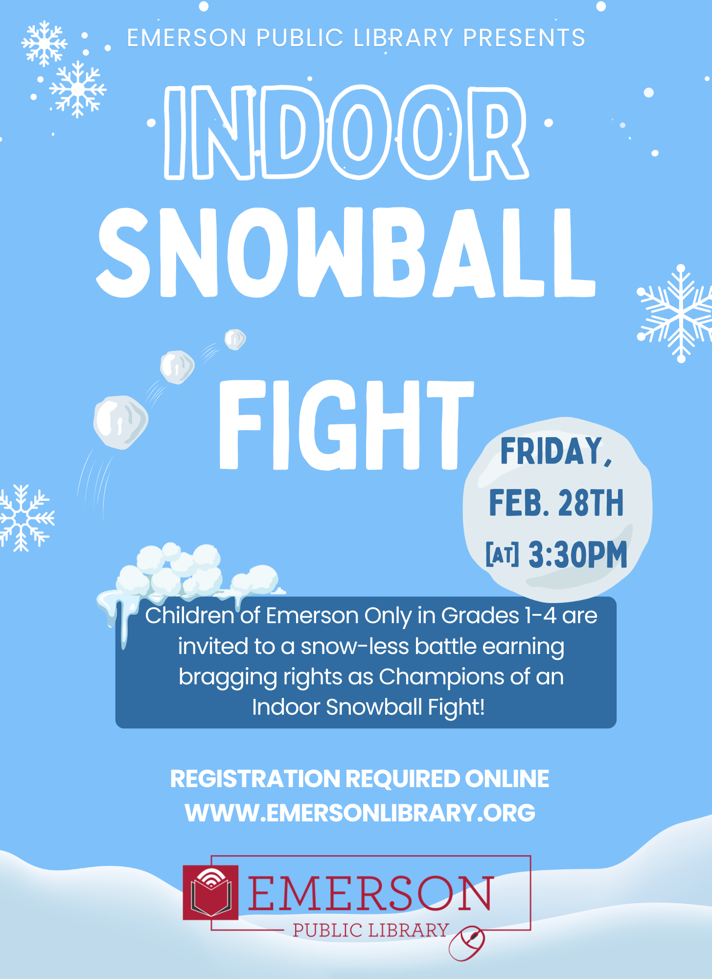 Indoor Snowball Fight, Grades 1-4