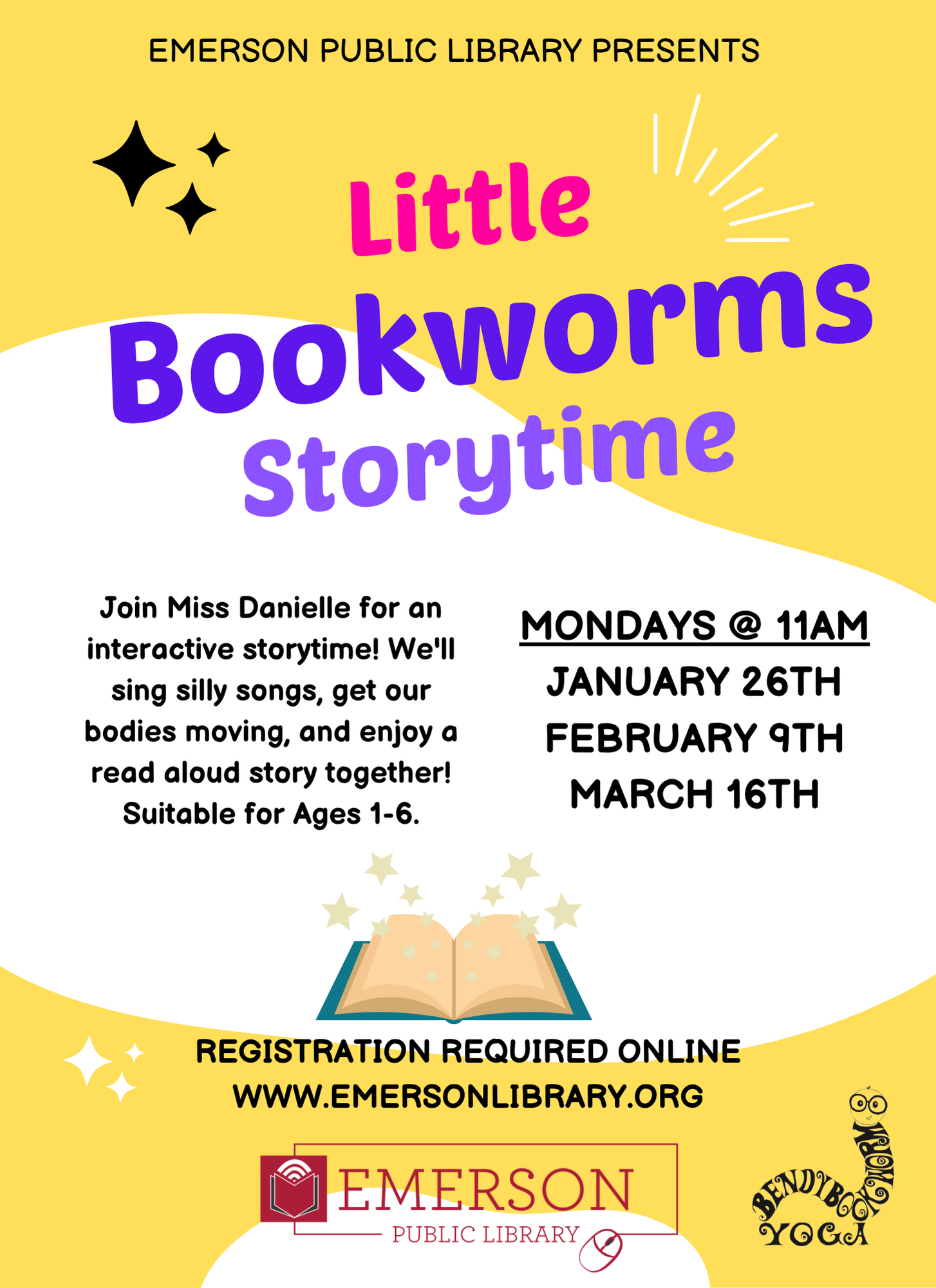 Little Bookworms Storytime, Ages 1-6