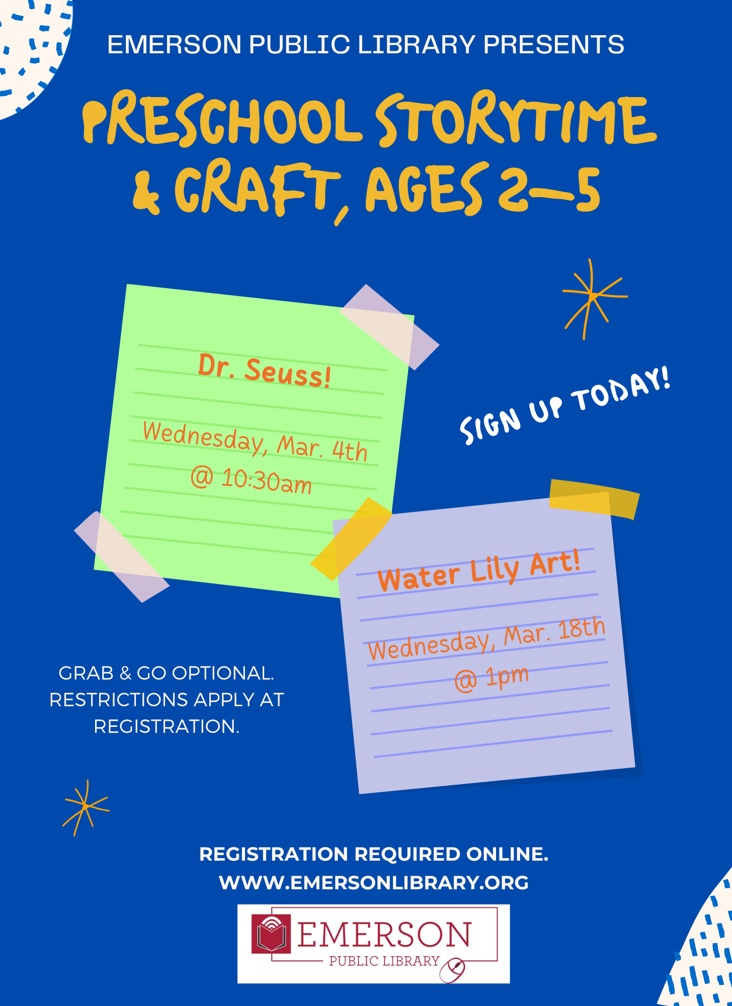 Preschool Storytime & Craft, Ages 2-5