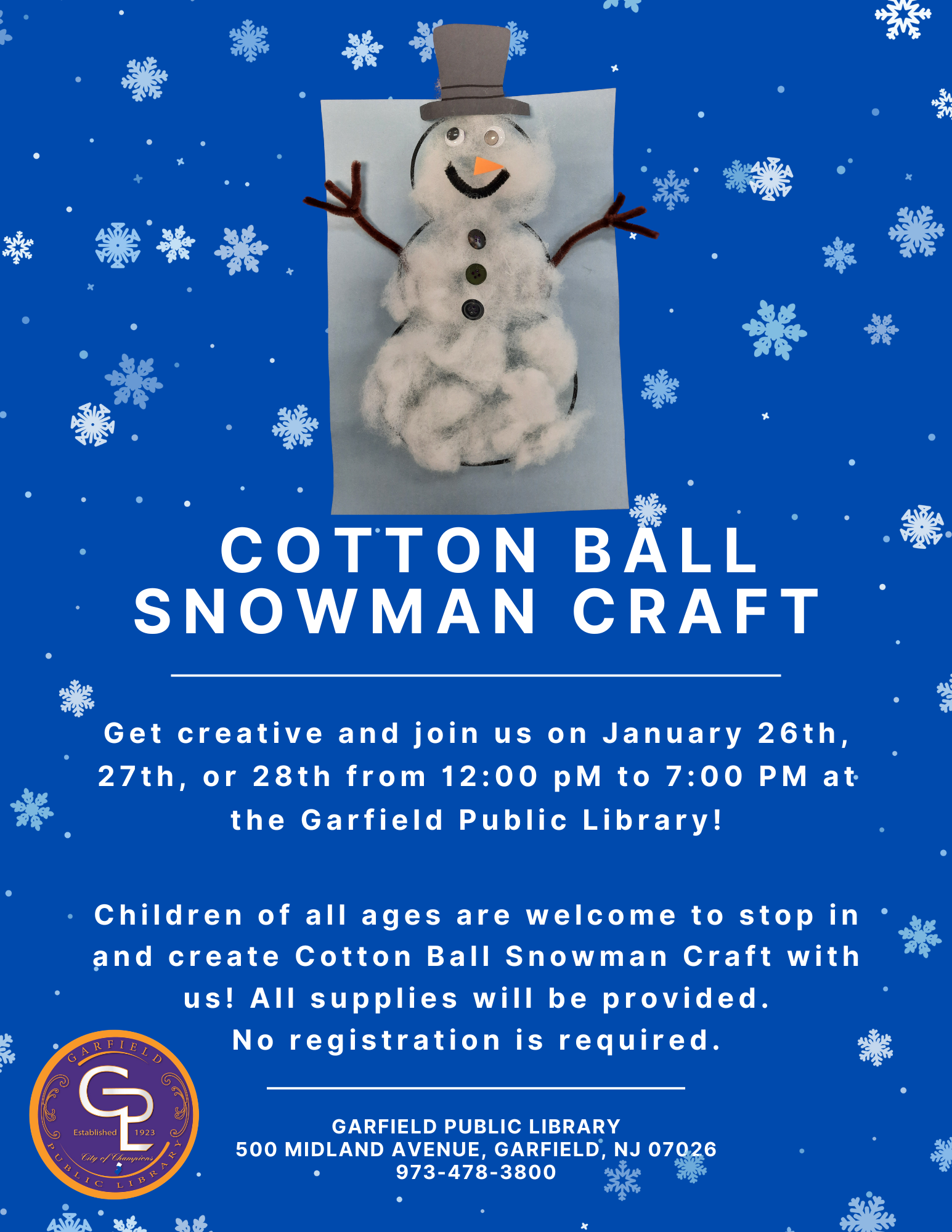 Cotton Ball Snowman Craft