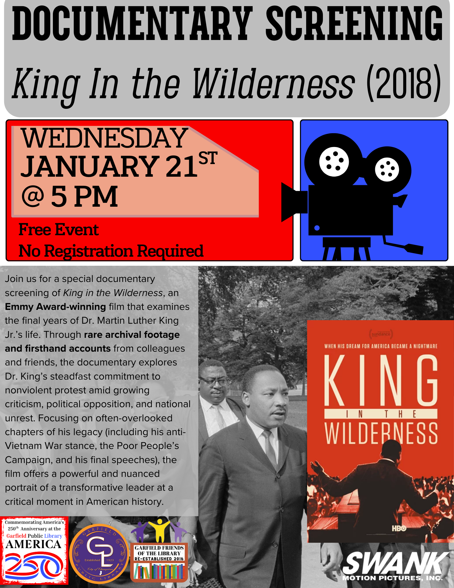 King in the Wilderness (2018) Documentary Screening
