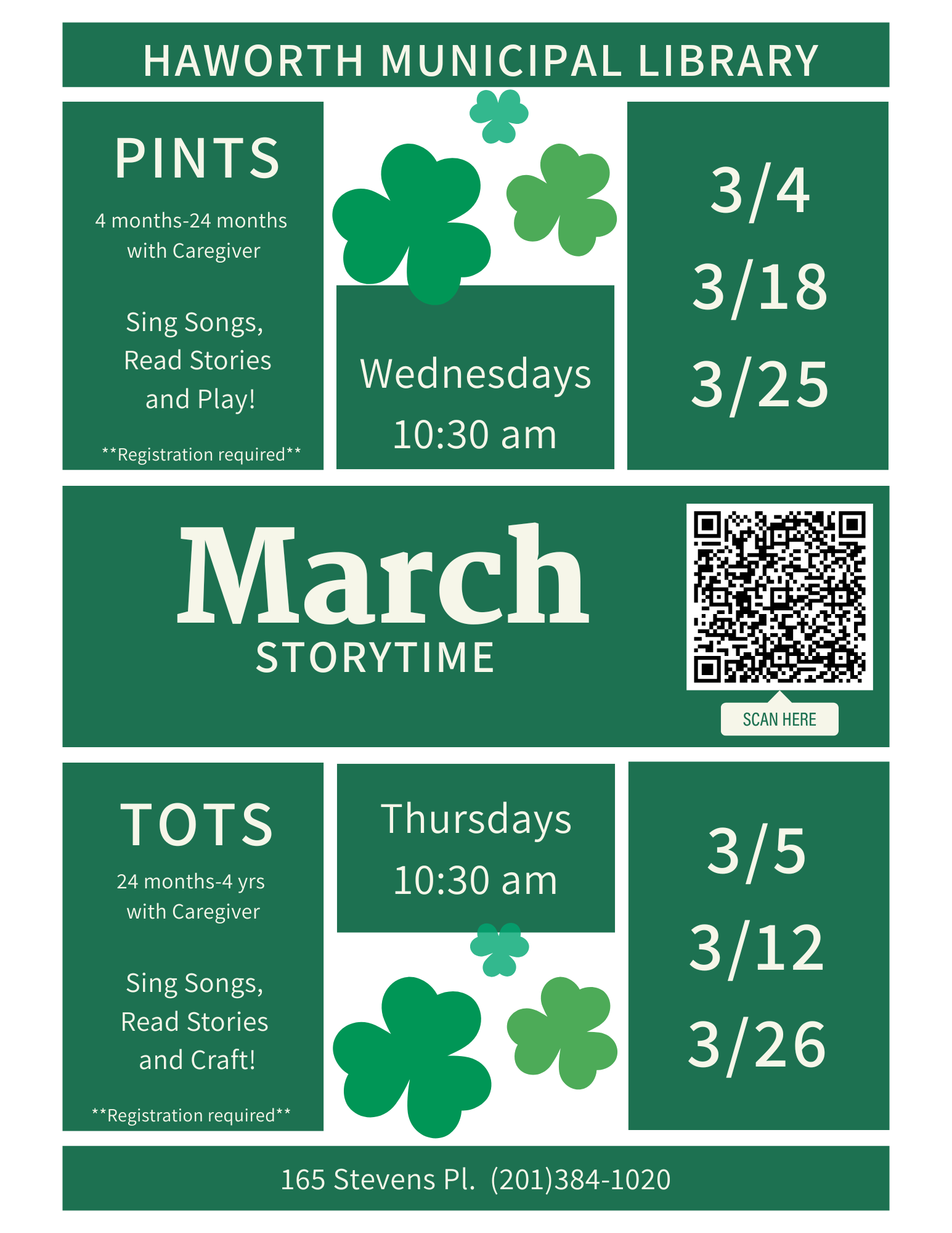 Pints Storytime, Songs and Play (3m-24m)