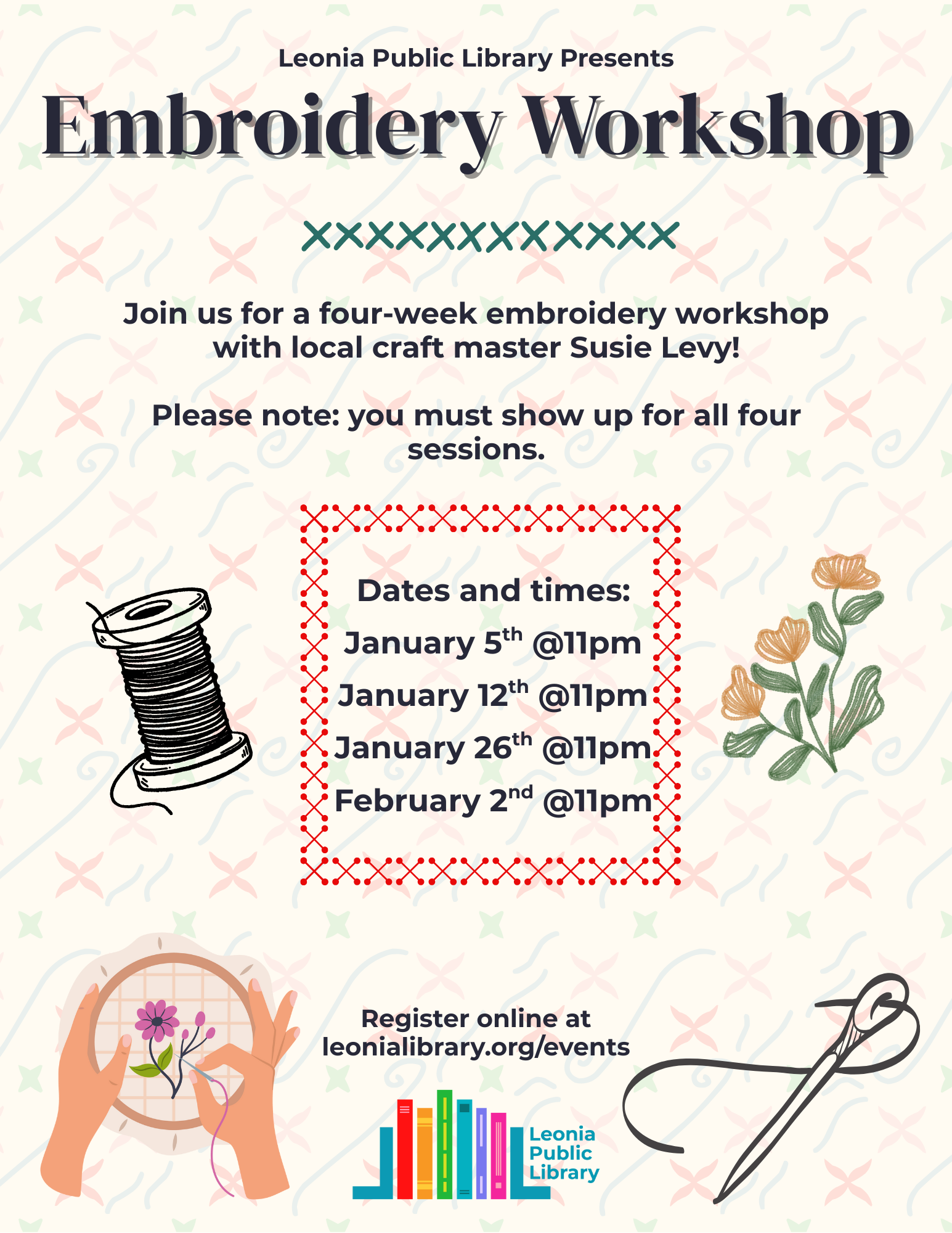 Embroidery Workshop with Susie Levy
