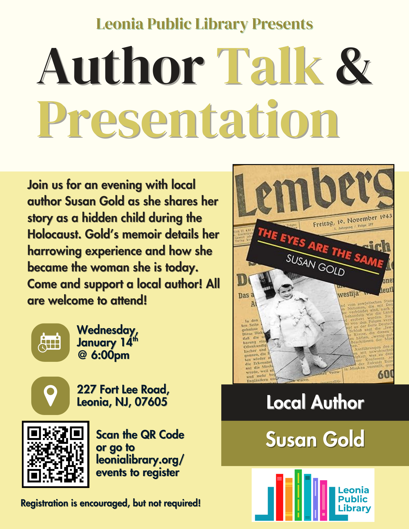 Author Talk and Presentation - Susan Gold