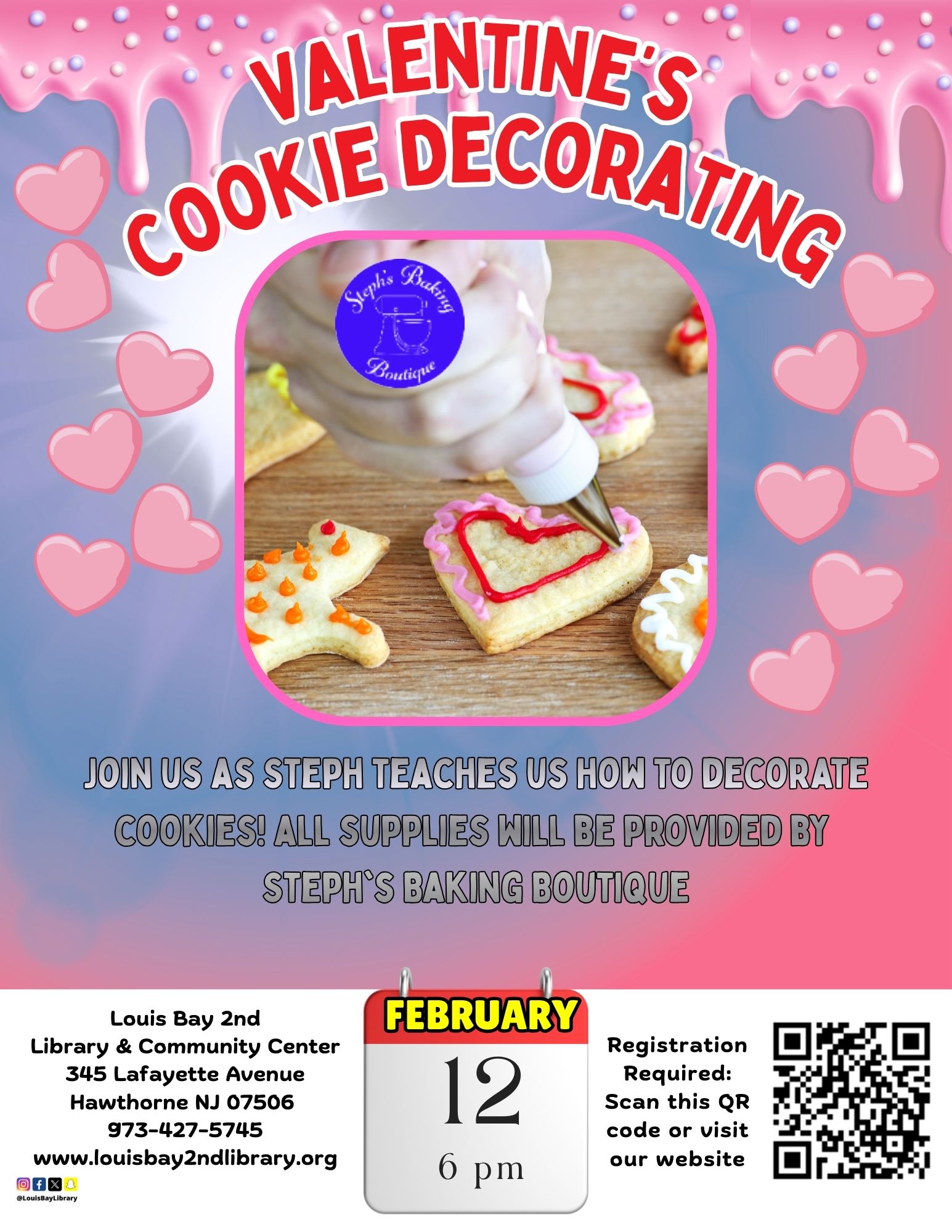 Cookie Decorating Class - Come decorate some delicious Valentine's Day cookies!